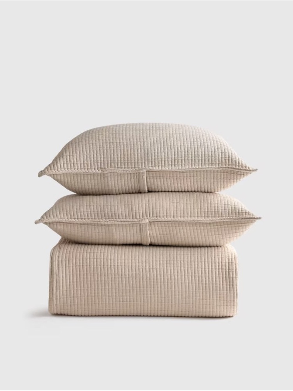 NEW $154 Organic Ribbed Cotton Coverlet Set KING Toffee WITH SHAMS